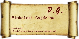 Piskolczi Gajána névjegykártya